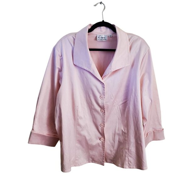 Linea by Louis Dell'Olio Jackets & Blazers - Linea By Louis Dell'Olio Blush Pink Wing Collar Swing Topper Size 3X